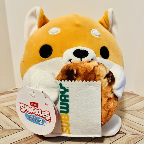 Snackles Shaun Corgi 8" Plush Subway Cookie Zuru Series 2 Chocolate Chip 2024 - Picture 2 of 9